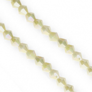 Top faceted beads bicone 6mm Lime-AB Coating