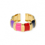 Stainless steel rings Gold-Multicolour