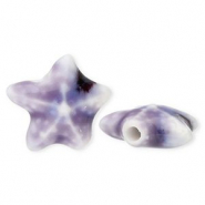 Beads ceramic starfish Purple-Blue