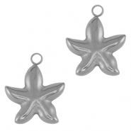 Stainless steel charms starfish Silver