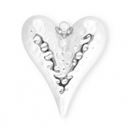 Stainless steel charms heart Silver
