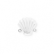 Stainless steel findings connector shell Silver