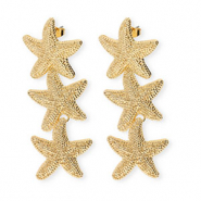 Trendy earrings&nbsp;/&nbsp;earpins starfish with stainless steel post Gold