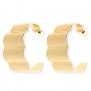 Statement earrings / earpins with stainless steel post Gold