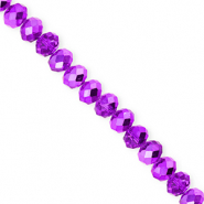 Top faceted beads 6x5mm disc Dark Purple-Pearl Shine Coating