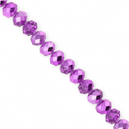 Top faceted beads 6x5mm disc Purple-Pearl Shine Coating