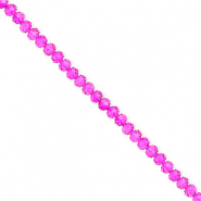 Top faceted beads 3x2mm disc Fuchsia Pink