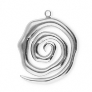 Stainless steel charms spiral Silver