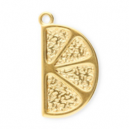 Stainless steel charms slice of fruit Gold