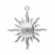 Stainless steel charms sun Silver