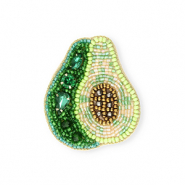 Brooches avocado Green-Gold-Transparent