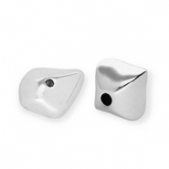 Acrylic beads pebble-shaped Silver