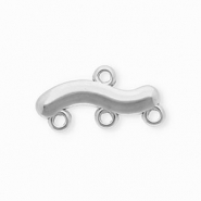 BY31&reg; Stainless steel findings connector wavy with 4 loops Silver