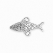 BY31&reg; Stainless steel findings connector fish with 2 loops Silver