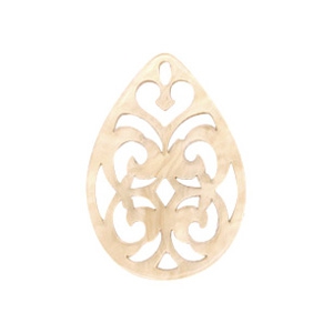 Resin pendants drop baroque 38x27mm Light Semolina Beige