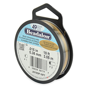 Beadalon stringing wire 49 strand 0.38mm Stainless Steel Gold Plated