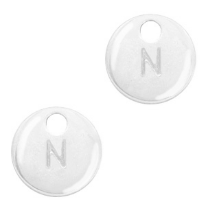 Metal charms initial N Antique Silver (nickel free)