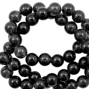 6 mm natural stone beads Black Opal