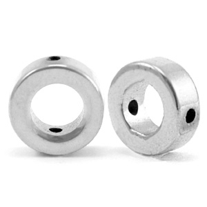 Hematite beads circle 8mm Silver Grey