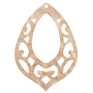 Resin pendants baroque drop Light Semolina Beige