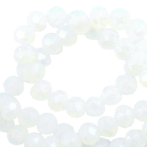 Top faceted beads 4x3mm disc Brilliant Crystal-Pearl Shine Coating