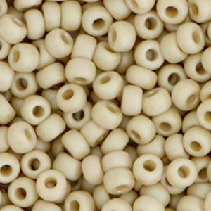 Miyuki seed beads 6/0 Opaque Glazed Frosted Moth Wing Beige 6-4691