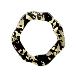 Resin pendants asymmetrical Champagne-Black