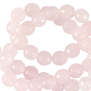 Natural stone beads Milky Quartz 8mm faceted polished Sweet Rose