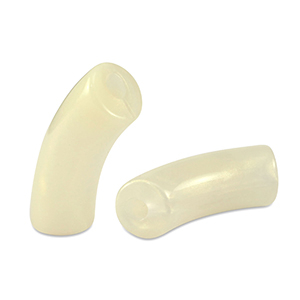 Acrylic tube beads shiny Golden Off White