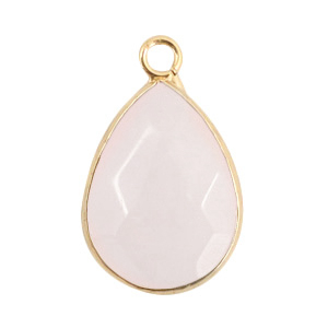 Natural stone charms drop Icy White-Gold