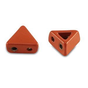Tile beads triangle Coral Red