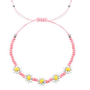 Ready-made Bracelets flower Pink-White