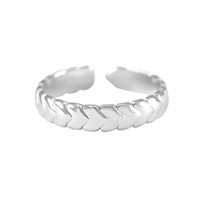 Stainless steel rings hearts Silver