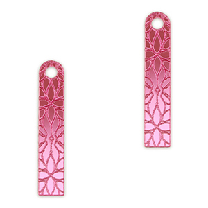 Statement charms bar flower Metallic Magenta Purple