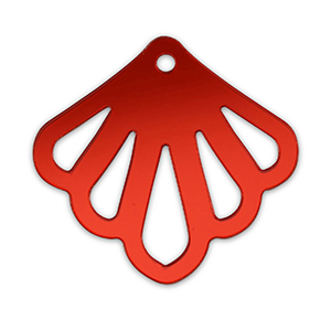 Statement charms shell Metallic Red