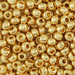 Preciosa glass seed beads 24K 6/0-68304 Gold