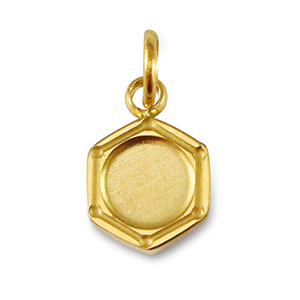 Birthstones charm with setting for SS16 flat back Stainless Steel Gold