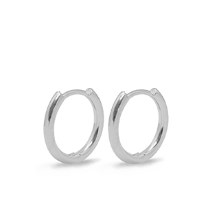 DQ European metal findings creole earrings 16mm Silver (nickel free)
