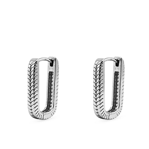 Stainless steel earrings / earpins oval Silver