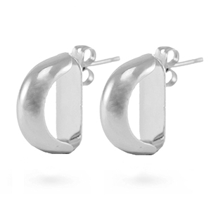 Brass TQ metal earpin Silver
