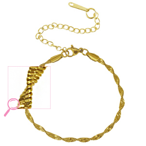 Stainless steel bracelets twisted Gold