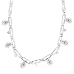 Stainless steel necklaces pearls Silver