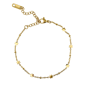 Stainless steel bracelets flower Gold