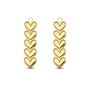 Stainless steel charms heart Gold