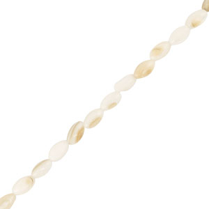 Shell beads oval White-Sand Brown