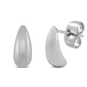 Stainless steel earrings / earpins drop Silver