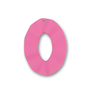 Acrylic charms oval Magenta Pink