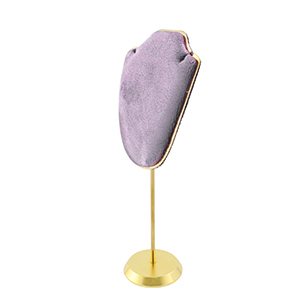 Jewellery display bust for necklaces Lilac Purple-Gold