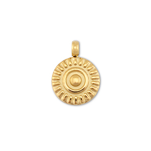 Stainless steel charms sun Gold