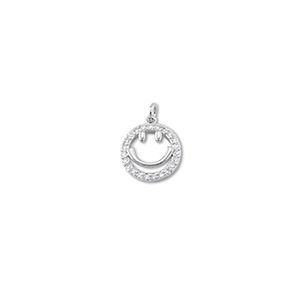 Brass TQ metal charms smiley Silver